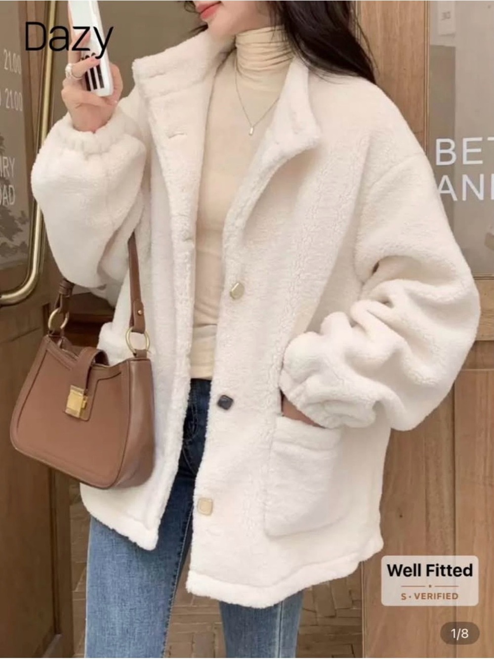 Dazy Cream Teddy Coat - Soft Fleece Jacket